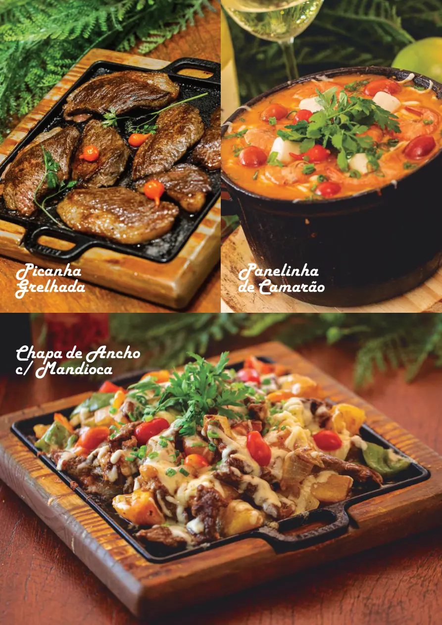 Chapas e carnes do Boteco do Filhote